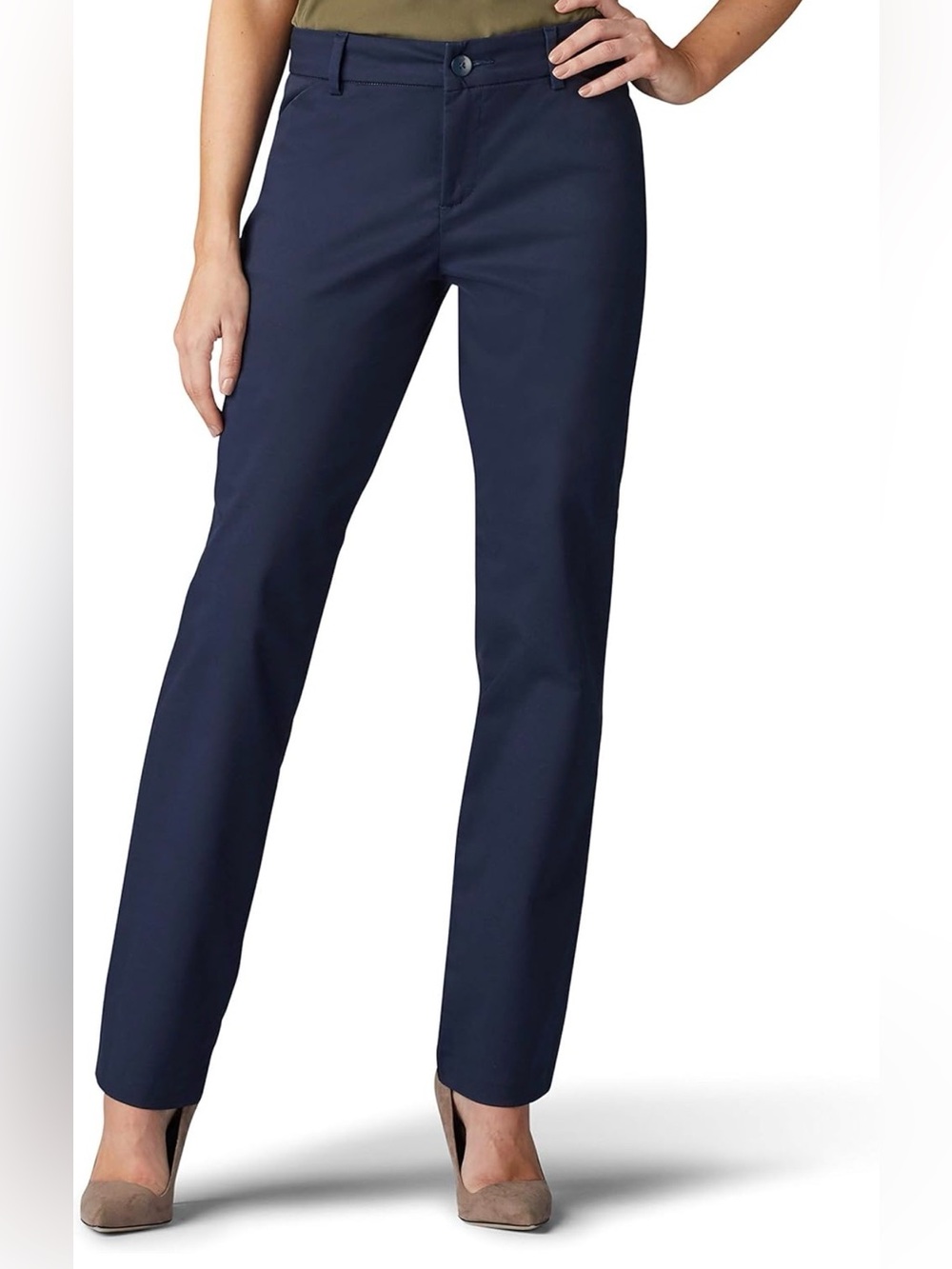 Lee Wrinkle Free Relaxed Fit Straight Leg Pant in Navy